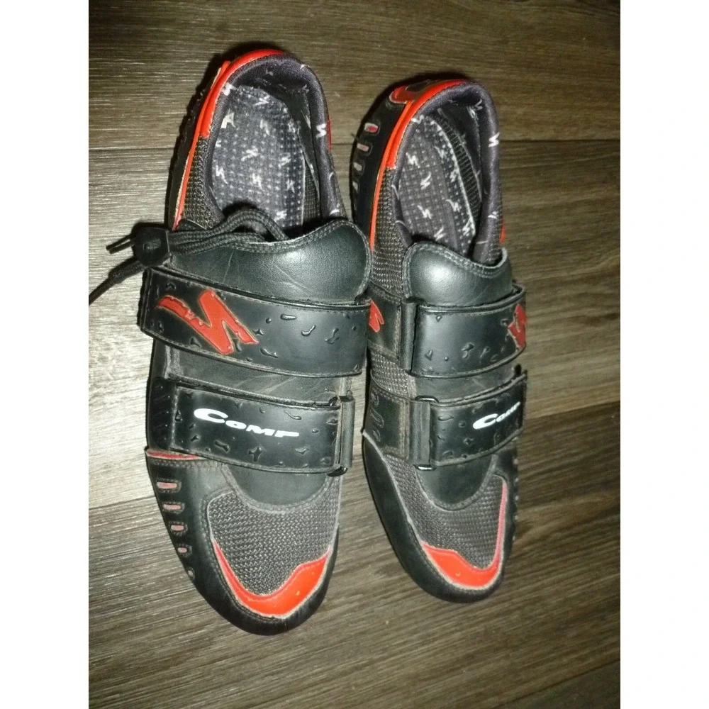 Specialized Comp Mountain Bike Shoes Black Red Cycling MTB 3-Strap Mens